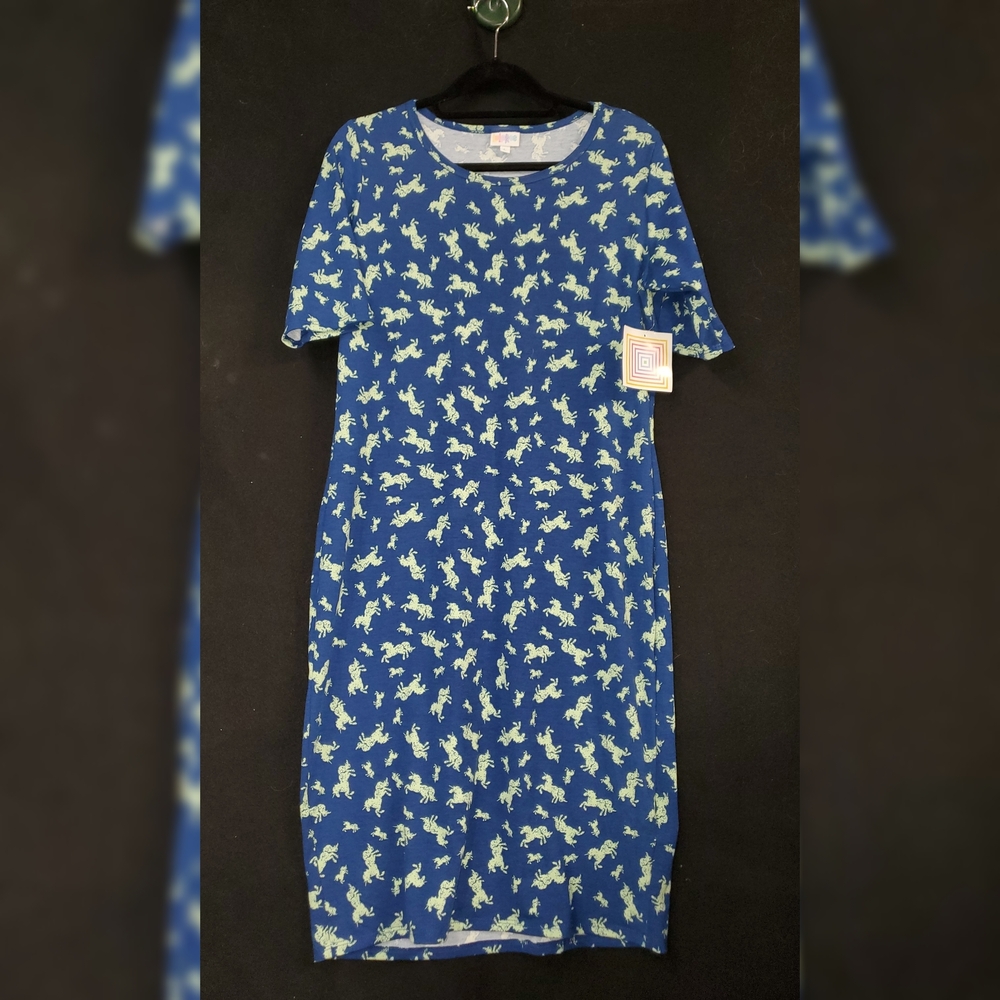 LuLaRoe Unicorn Print Julia Dress Large